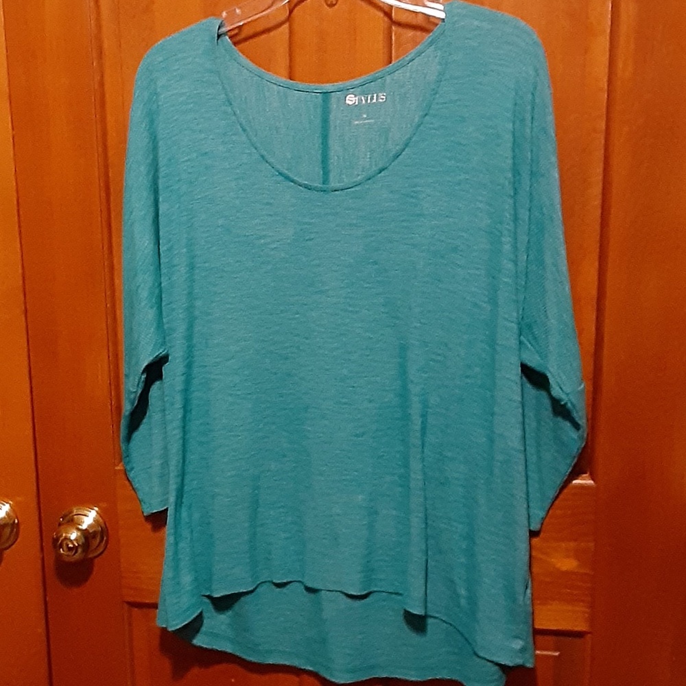 Stylus Teal Pullover Top